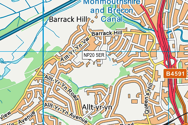 NP20 5ER map - OS VectorMap District (Ordnance Survey)