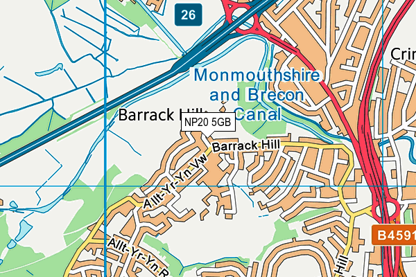 NP20 5GB map - OS VectorMap District (Ordnance Survey)