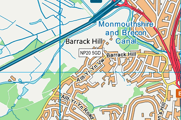 NP20 5GD map - OS VectorMap District (Ordnance Survey)