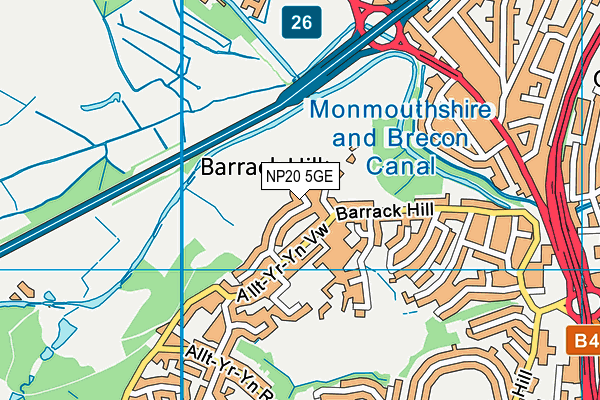 NP20 5GE map - OS VectorMap District (Ordnance Survey)