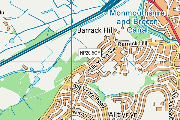 NP20 5GF map - OS VectorMap District (Ordnance Survey)