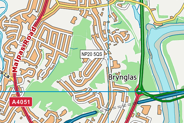 Ysgol Gymraeg Bro Teyrnon map (NP20 5QS) - OS VectorMap District (Ordnance Survey)