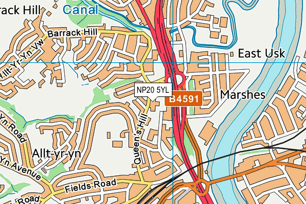 NP20 5YL map - OS VectorMap District (Ordnance Survey)