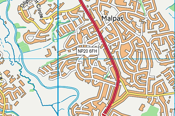 NP20 6FH map - OS VectorMap District (Ordnance Survey)
