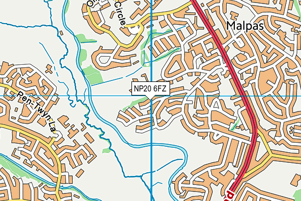 NP20 6FZ map - OS VectorMap District (Ordnance Survey)