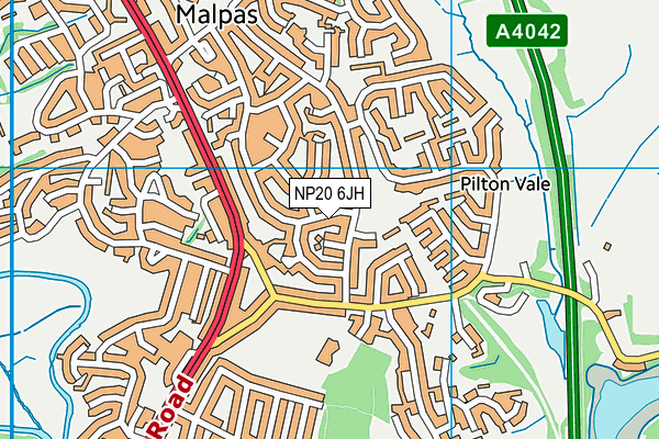 NP20 6JH map - OS VectorMap District (Ordnance Survey)