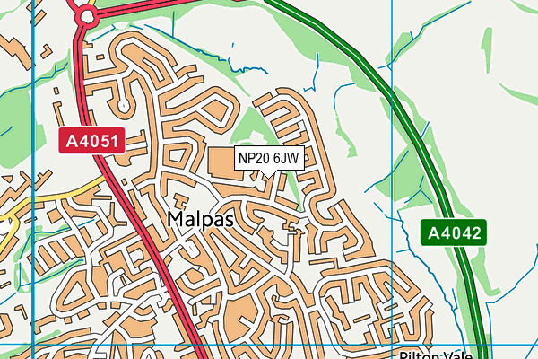 NP20 6JW map - OS VectorMap District (Ordnance Survey)