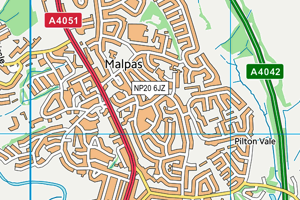NP20 6JZ map - OS VectorMap District (Ordnance Survey)