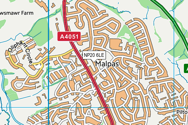 Malpas Park Primary School map (NP20 6LE) - OS VectorMap District (Ordnance Survey)
