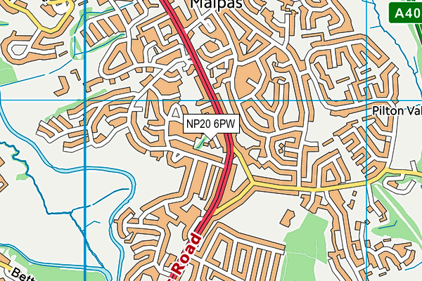 NP20 6PW map - OS VectorMap District (Ordnance Survey)