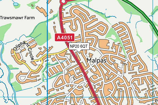 NP20 6QT map - OS VectorMap District (Ordnance Survey)