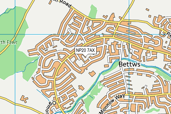 NP20 7AX map - OS VectorMap District (Ordnance Survey)