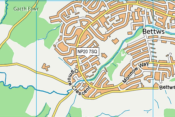 Monnow Primary School map (NP20 7SQ) - OS VectorMap District (Ordnance Survey)