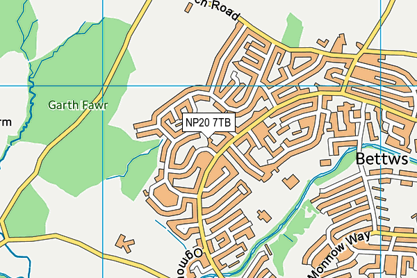 NP20 7TB map - OS VectorMap District (Ordnance Survey)