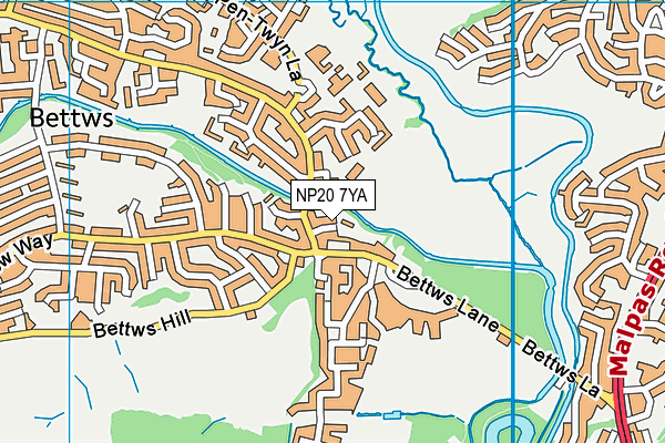 NP20 7YA map - OS VectorMap District (Ordnance Survey)