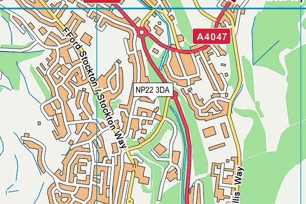NP22 3DA map - OS VectorMap District (Ordnance Survey)