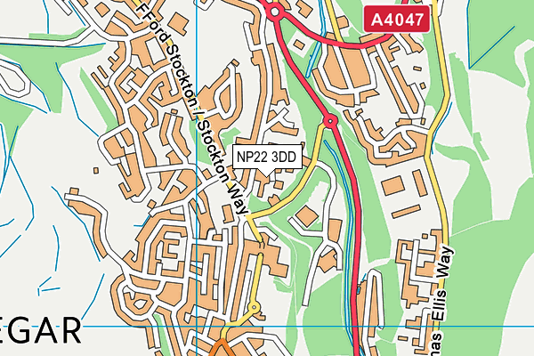 NP22 3DD map - OS VectorMap District (Ordnance Survey)