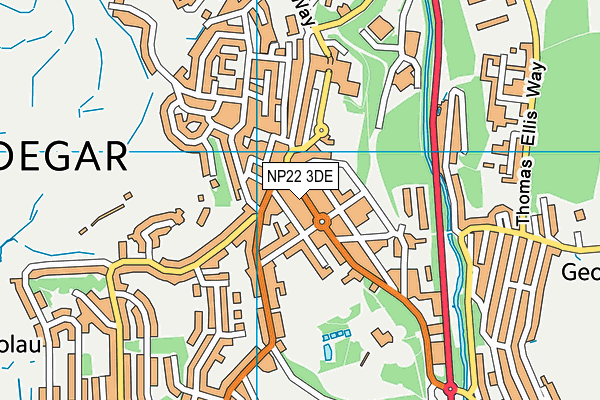 NP22 3DE map - OS VectorMap District (Ordnance Survey)