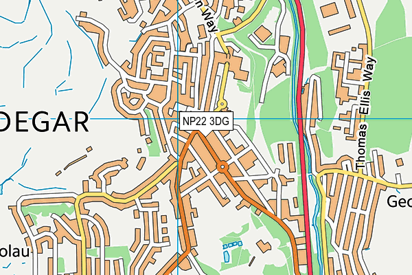 NP22 3DG map - OS VectorMap District (Ordnance Survey)