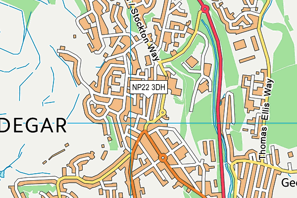 NP22 3DH map - OS VectorMap District (Ordnance Survey)