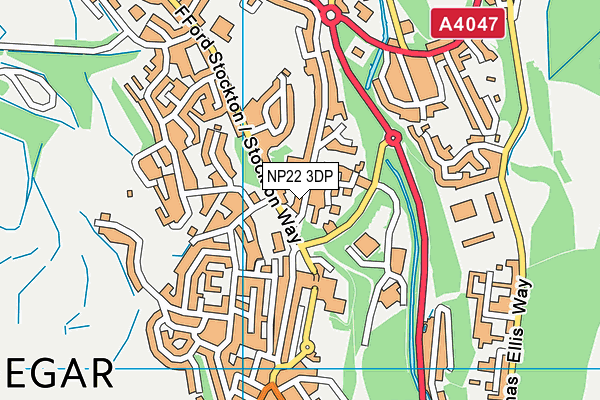 NP22 3DP map - OS VectorMap District (Ordnance Survey)