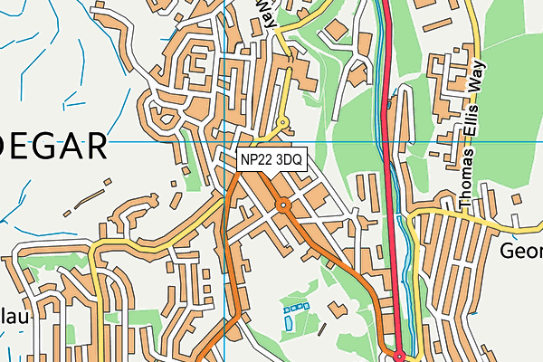 NP22 3DQ map - OS VectorMap District (Ordnance Survey)