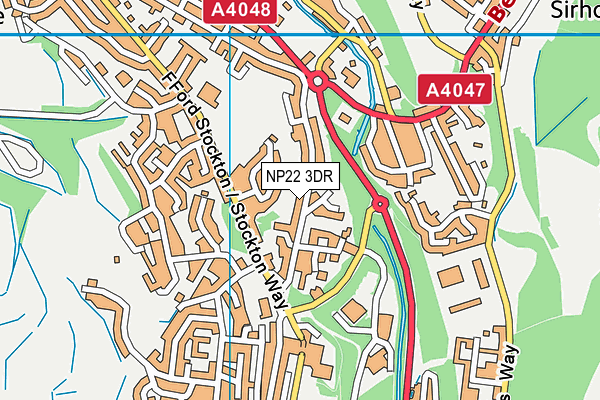 NP22 3DR map - OS VectorMap District (Ordnance Survey)