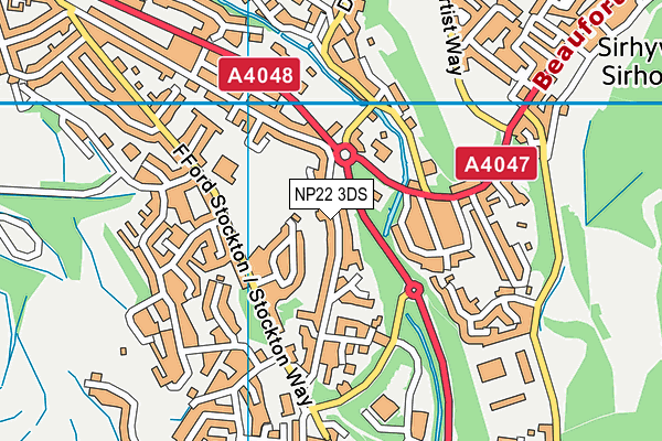 NP22 3DS map - OS VectorMap District (Ordnance Survey)