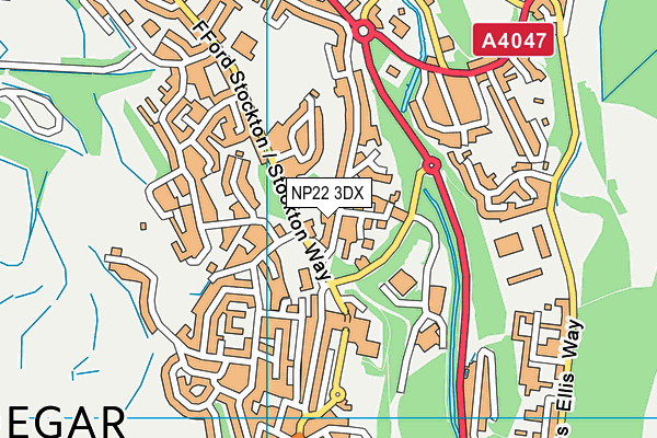 NP22 3DX map - OS VectorMap District (Ordnance Survey)