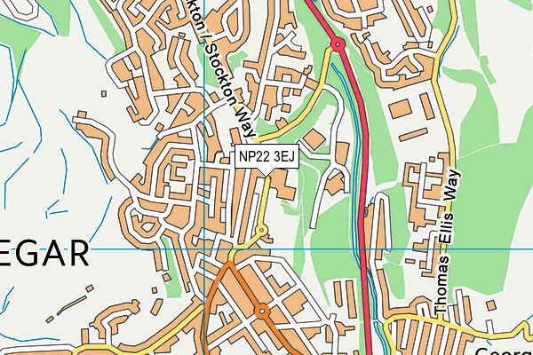 NP22 3EJ map - OS VectorMap District (Ordnance Survey)