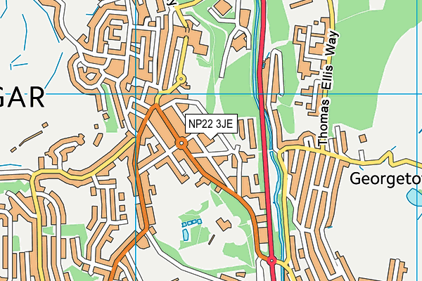 NP22 3JE map - OS VectorMap District (Ordnance Survey)