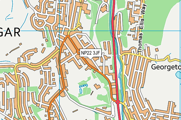 NP22 3JF map - OS VectorMap District (Ordnance Survey)