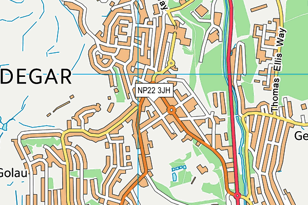 NP22 3JH map - OS VectorMap District (Ordnance Survey)