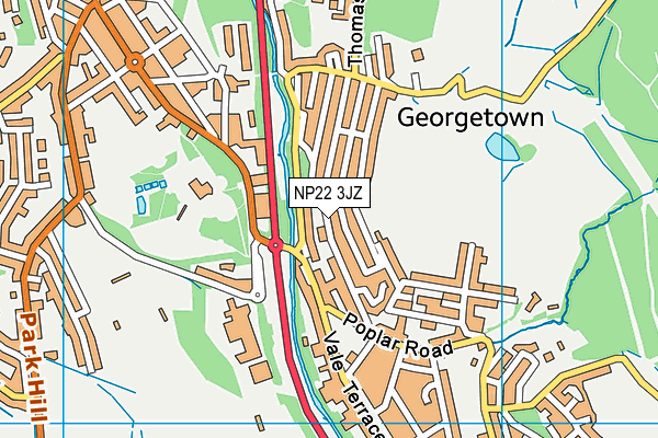 NP22 3JZ map - OS VectorMap District (Ordnance Survey)