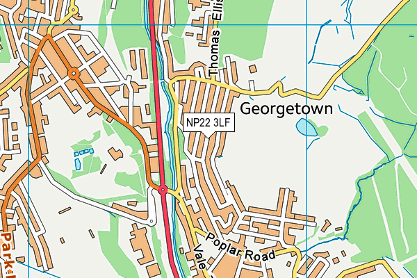 NP22 3LF map - OS VectorMap District (Ordnance Survey)