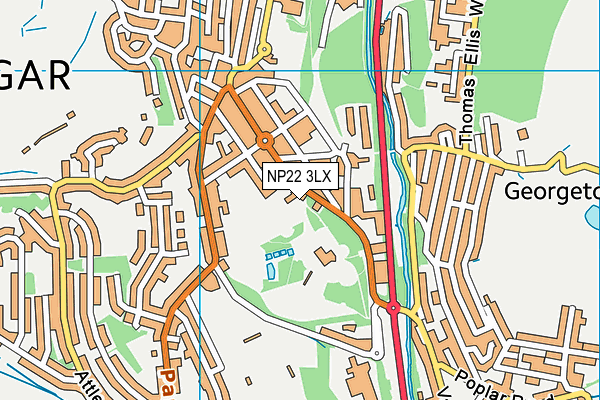 NP22 3LX map - OS VectorMap District (Ordnance Survey)