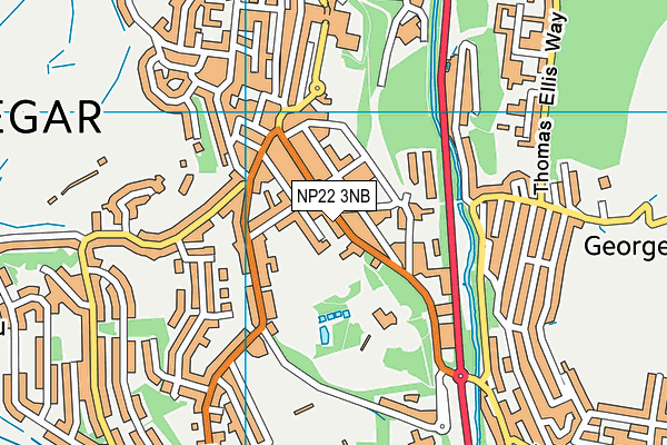 NP22 3NB map - OS VectorMap District (Ordnance Survey)