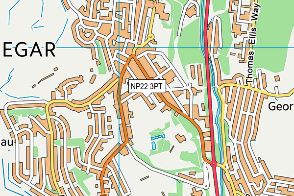 NP22 3PT map - OS VectorMap District (Ordnance Survey)