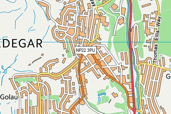 NP22 3PU map - OS VectorMap District (Ordnance Survey)