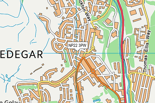 NP22 3PW map - OS VectorMap District (Ordnance Survey)