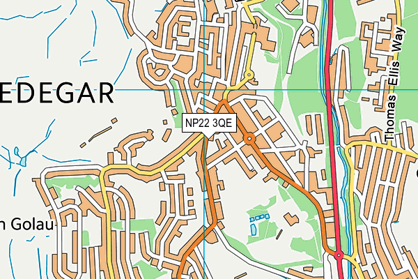 NP22 3QE map - OS VectorMap District (Ordnance Survey)