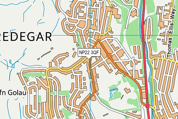 NP22 3QF map - OS VectorMap District (Ordnance Survey)