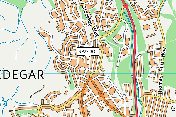 NP22 3QL map - OS VectorMap District (Ordnance Survey)