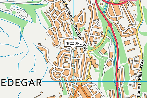 NP22 3RE map - OS VectorMap District (Ordnance Survey)