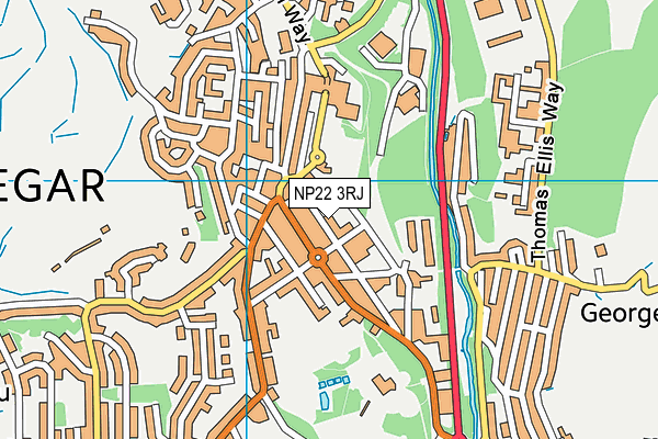 NP22 3RJ map - OS VectorMap District (Ordnance Survey)