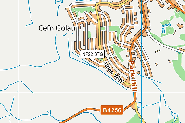 NP22 3TG map - OS VectorMap District (Ordnance Survey)