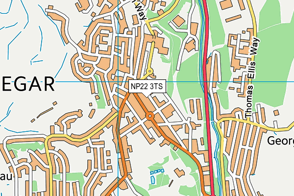 NP22 3TS map - OS VectorMap District (Ordnance Survey)