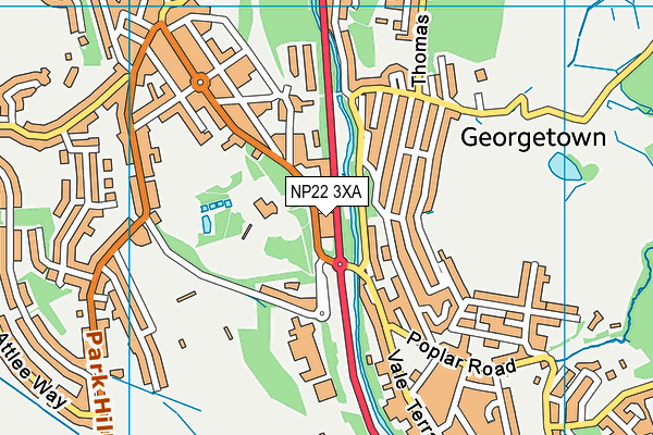 NP22 3XA map - OS VectorMap District (Ordnance Survey)