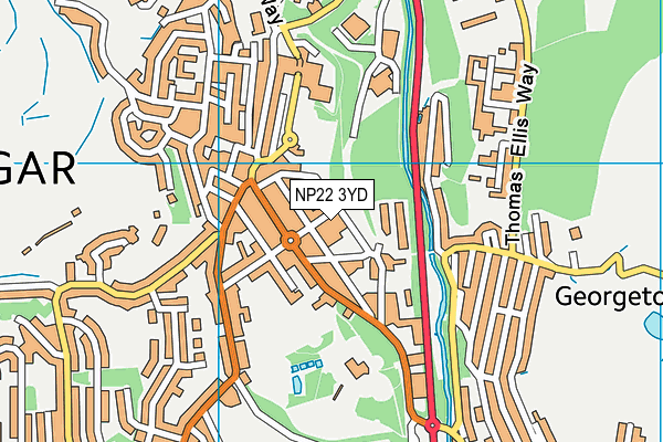 NP22 3YD map - OS VectorMap District (Ordnance Survey)