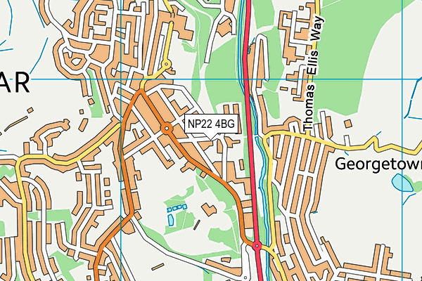 NP22 4BG map - OS VectorMap District (Ordnance Survey)